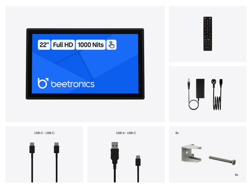 Pantalla Táctil Metálica de 22